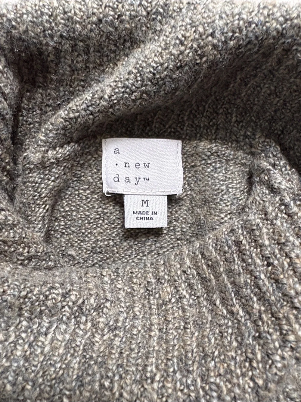 a new day Olive-Taupe Knit Turtleneck Sweater
